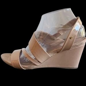 🪻BOGO🪻 Jones New York "Betty" Faux Patent Leather‎ Wedge Sandals Size 9 M